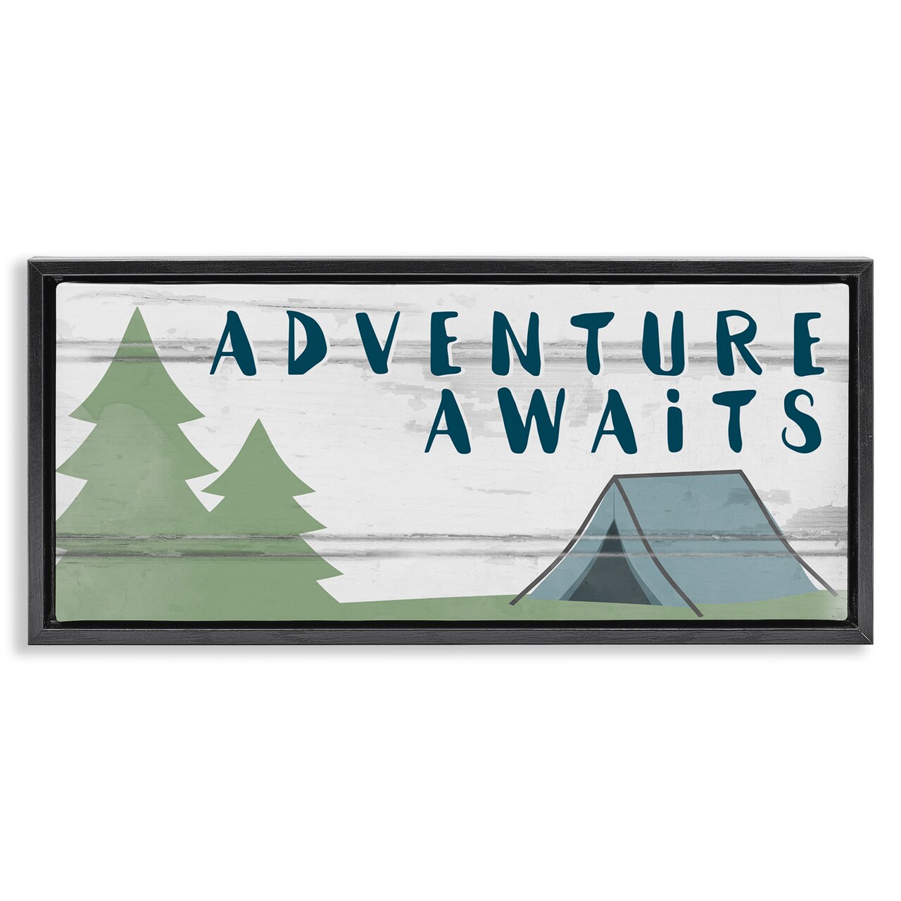 Stupell Industries Adventure Awaits Camping Scene Framed Floater Canvas Wall Art